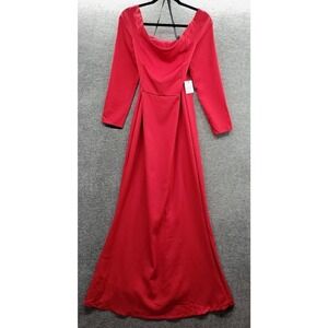Laundry by Shelli Segal Dress Women's 4 Gown Red Formal Off Shoulder Holiday NWT